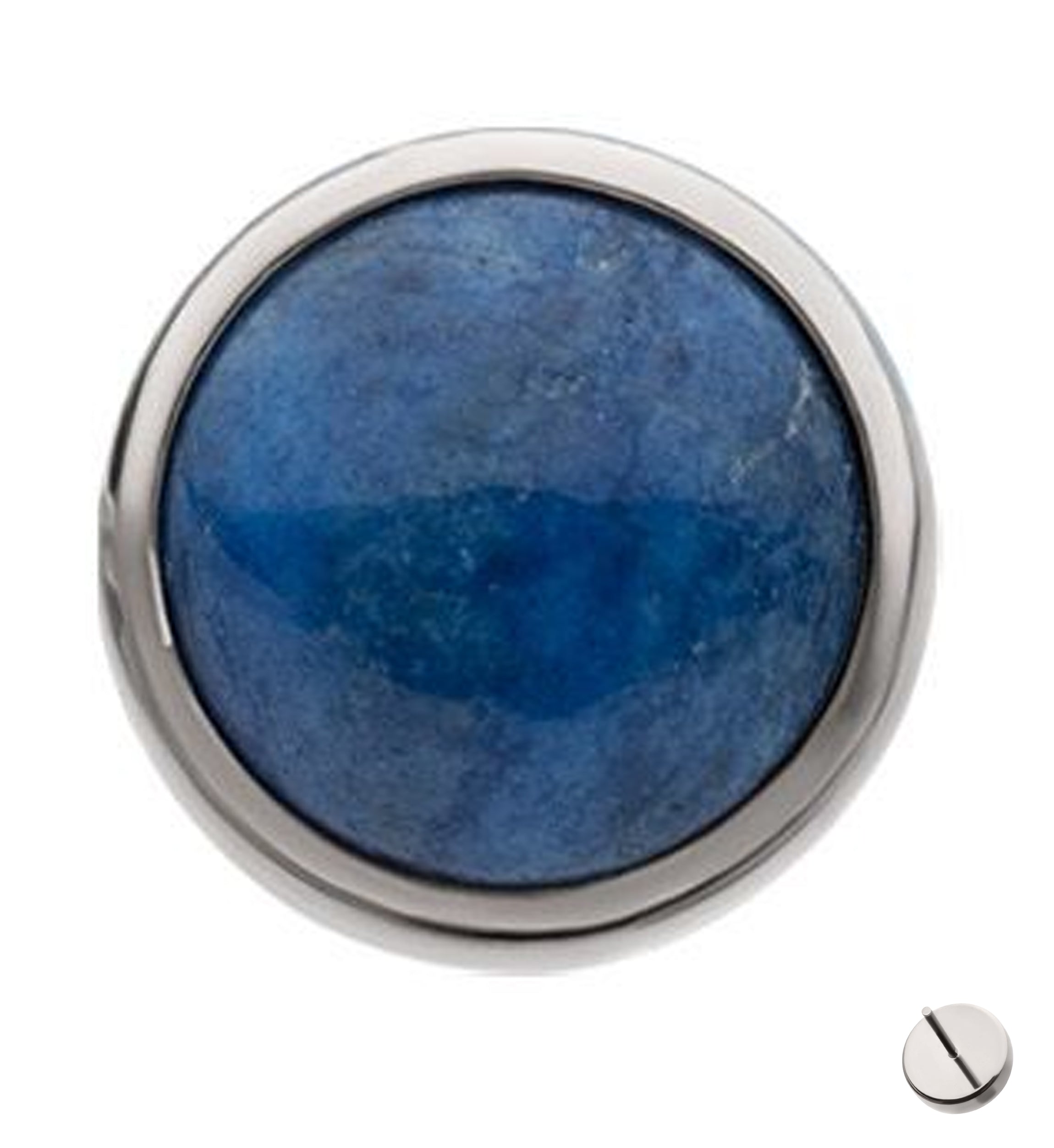 Bezel Lapis Lazuli Stone Titanium Threadless Top