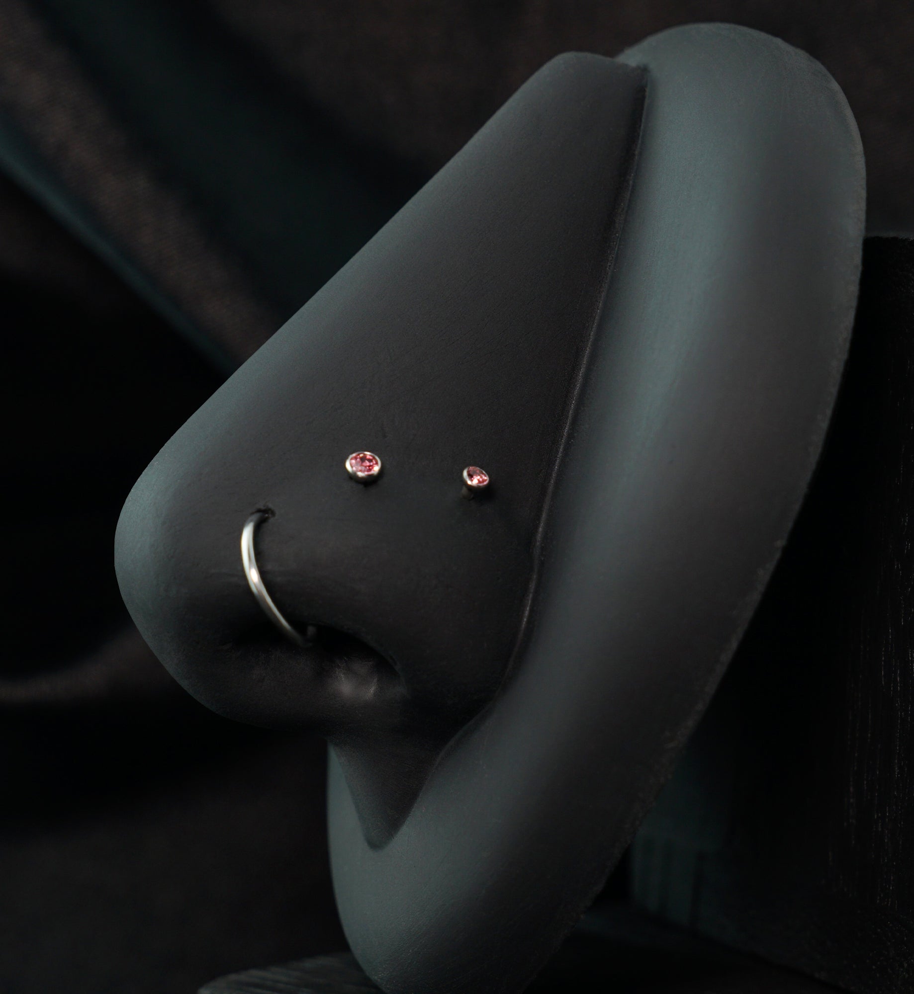 Bezel Pink CZ Stainless Steel L Bend/Stud/Hoop Variety Pack (6 Pack)