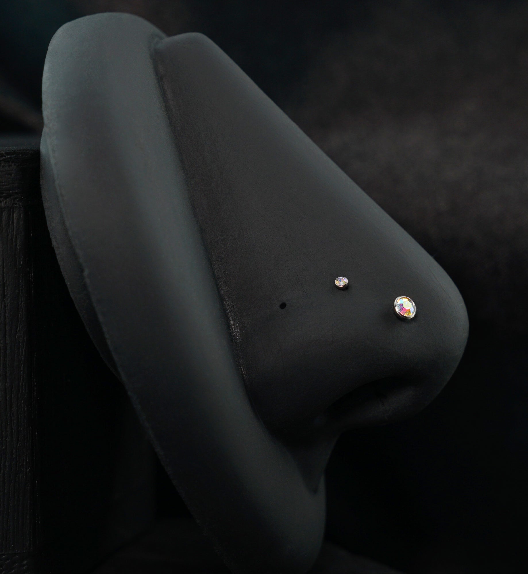 Bezel Rainbow Aurora CZ Stainless Steel L Bend/Stud/Hoop Variety Pack (6 Pack)