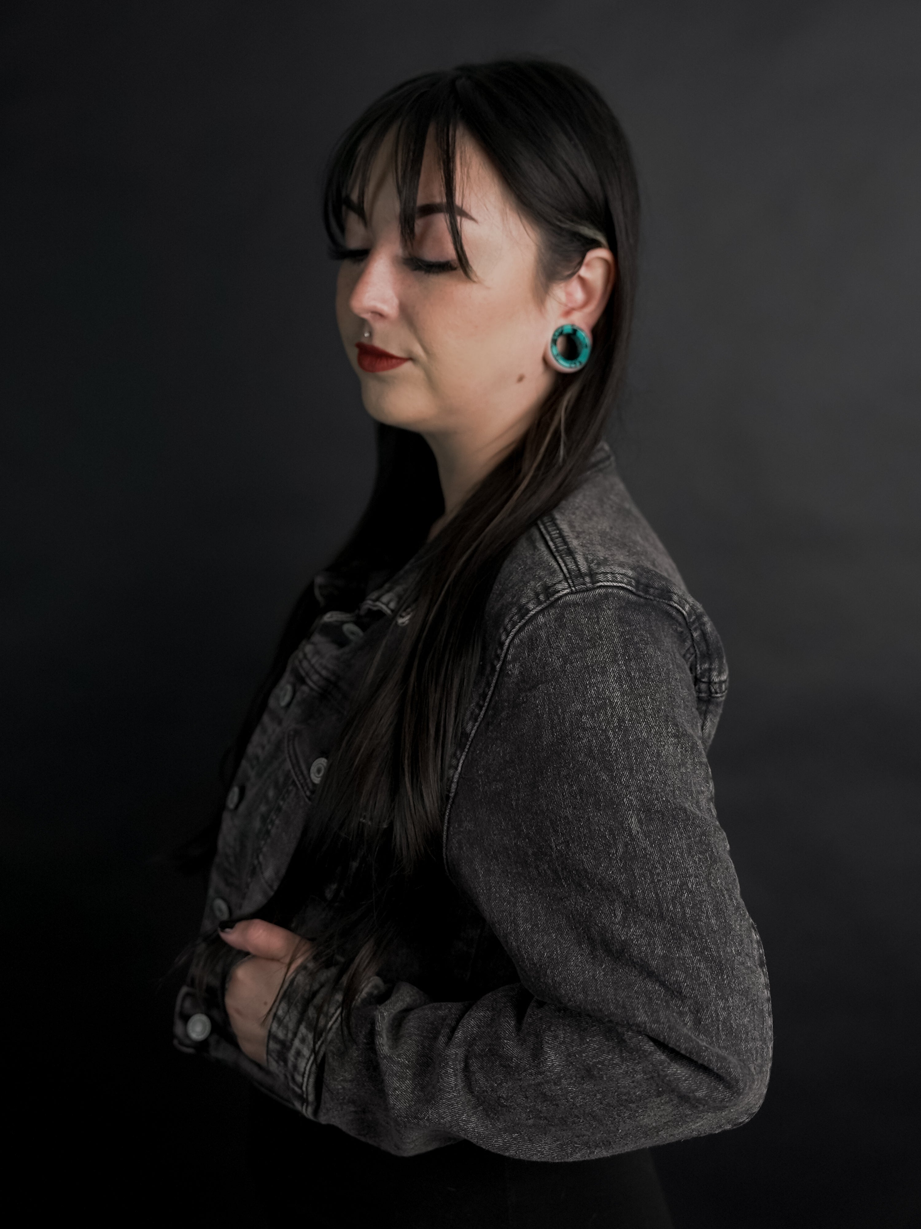 Black & Teal Howlite Stone Tunnels