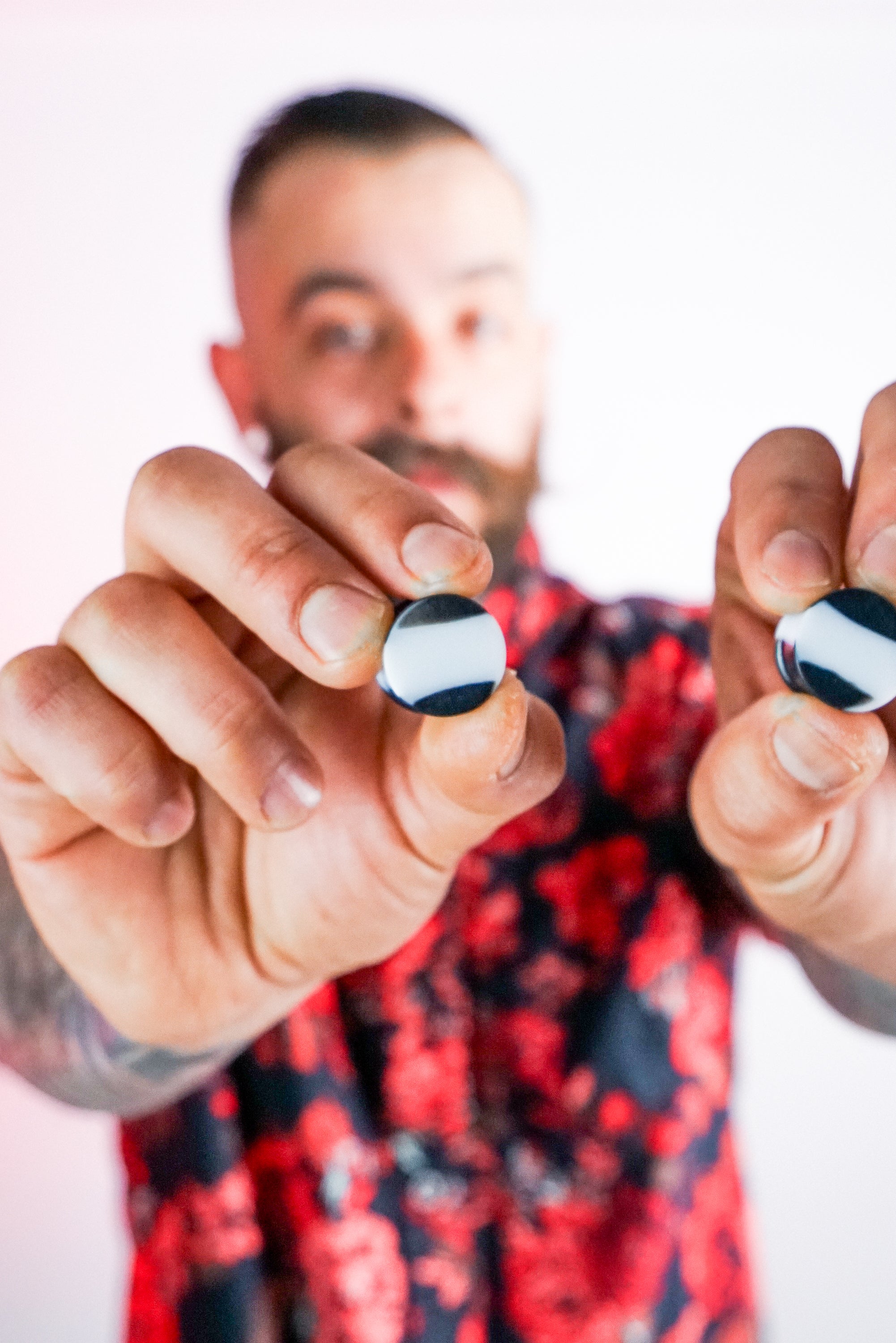 Black And White Double Flare Silicone Plugs