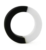 Black And White Double Flare Silicone Tunnel Plugs