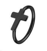 20G Black Stainless Steel Cross Nose Ring
