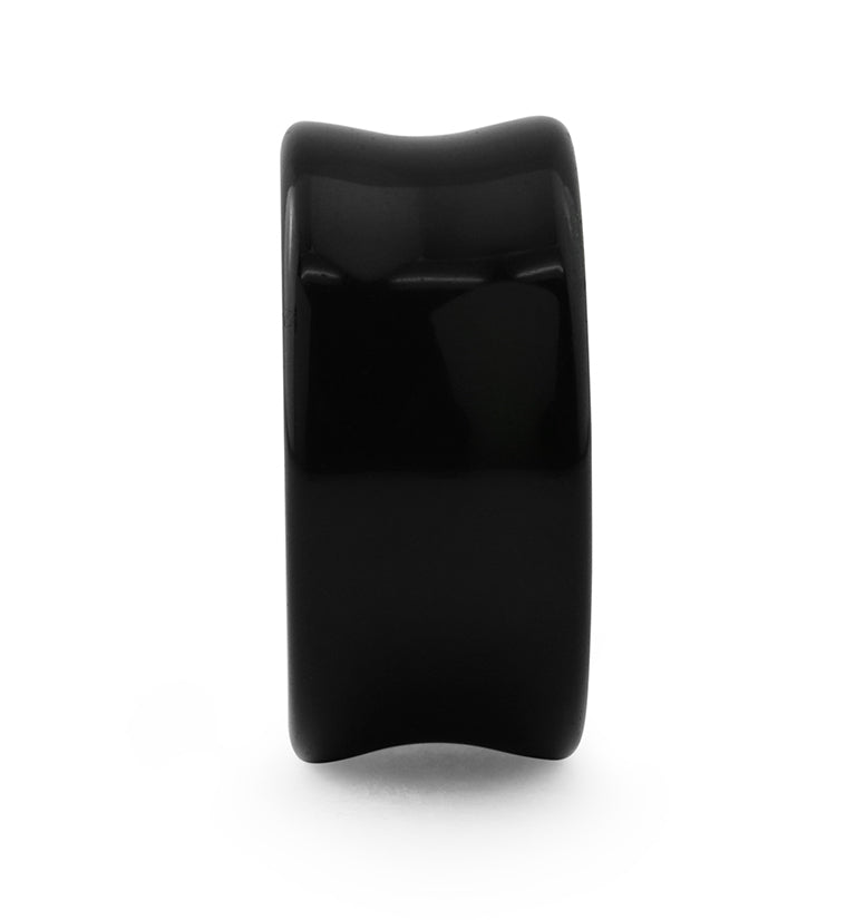 Midnight Black Glass Tunnel Plugs