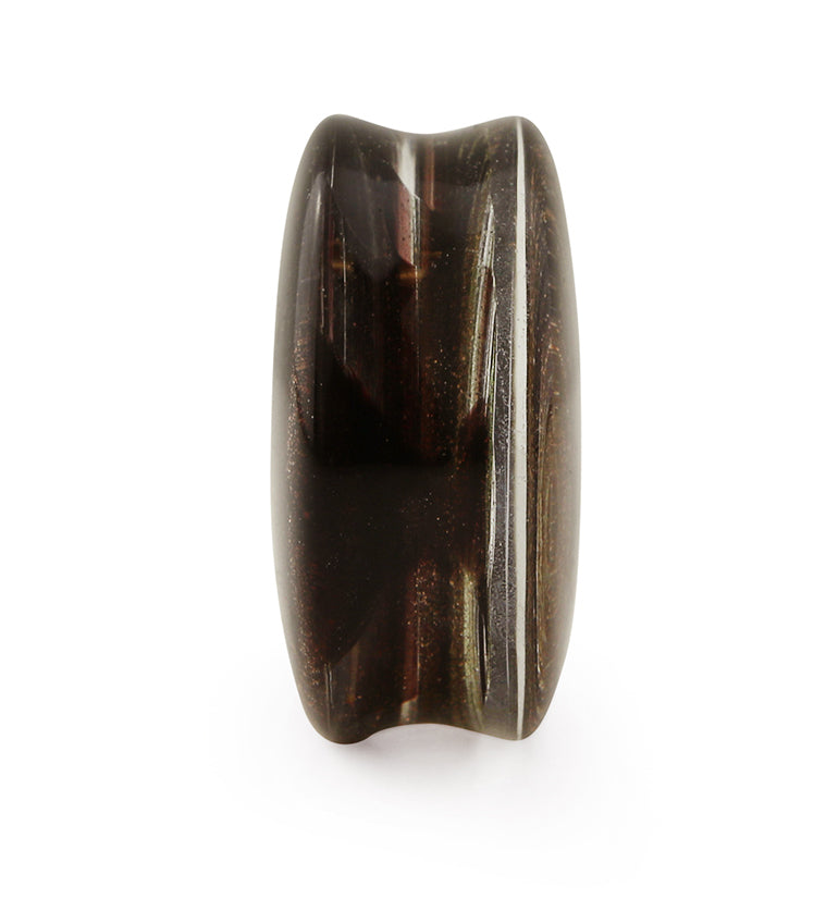 Black & Gold Glitz Glass Plugs