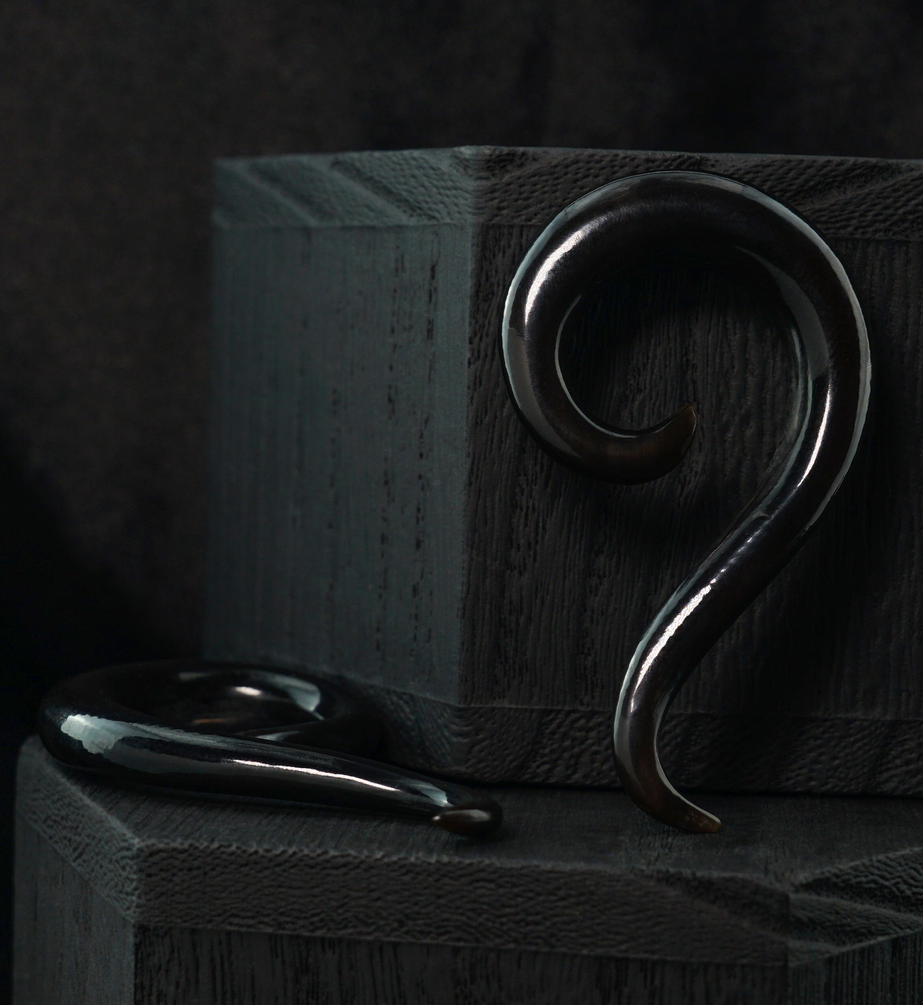 Black Horn Tail Spirals