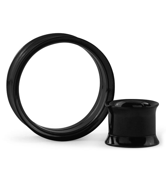 Black Stainless Steel Internally Threaded Tunnel Plugs (8