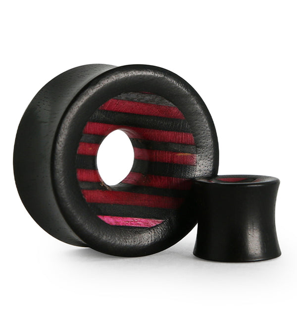 Black & Pink Wood Skateboard Concave Tunnel Plugs