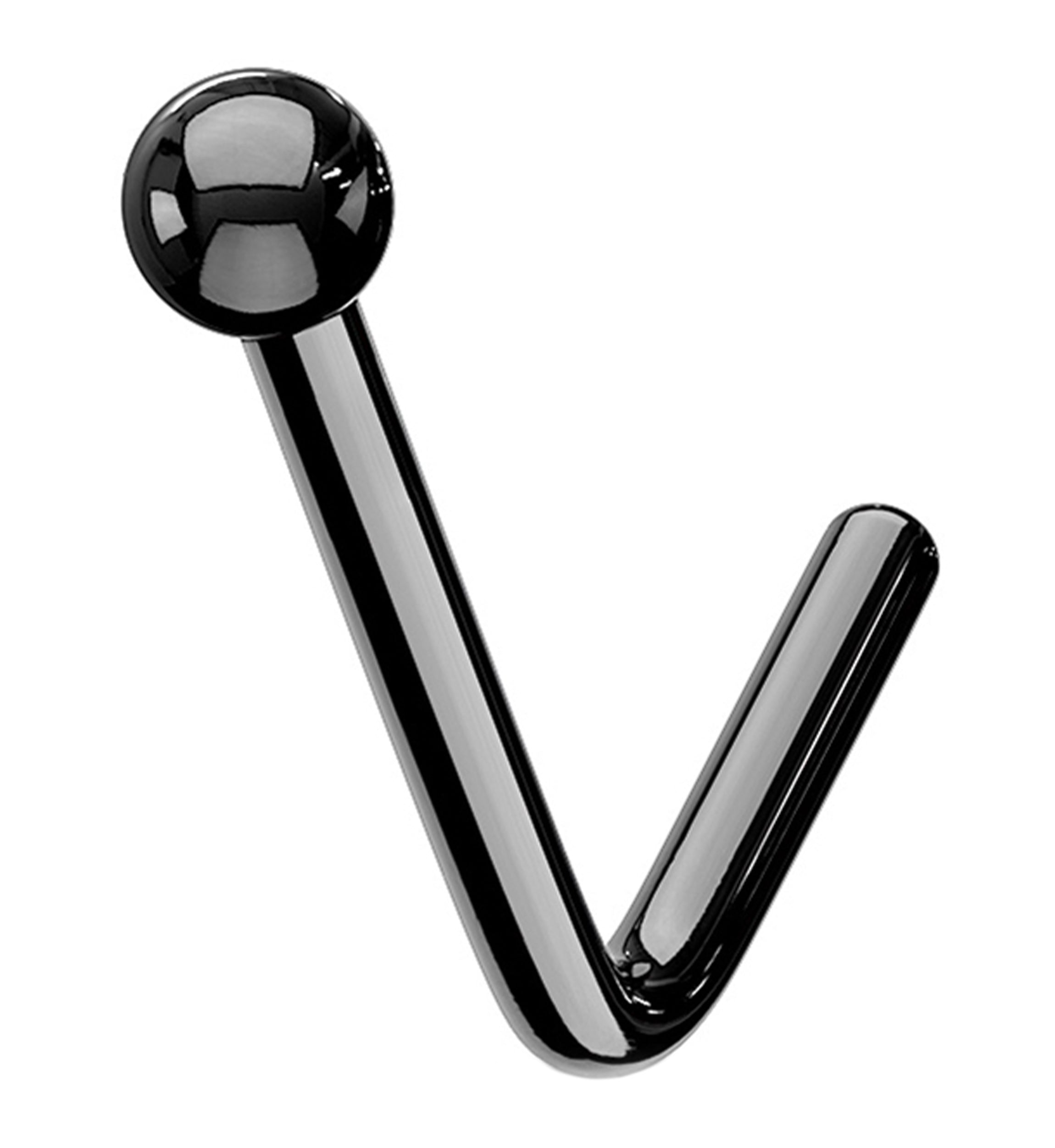 Black PVD Ball Top L Bend Nose Ring