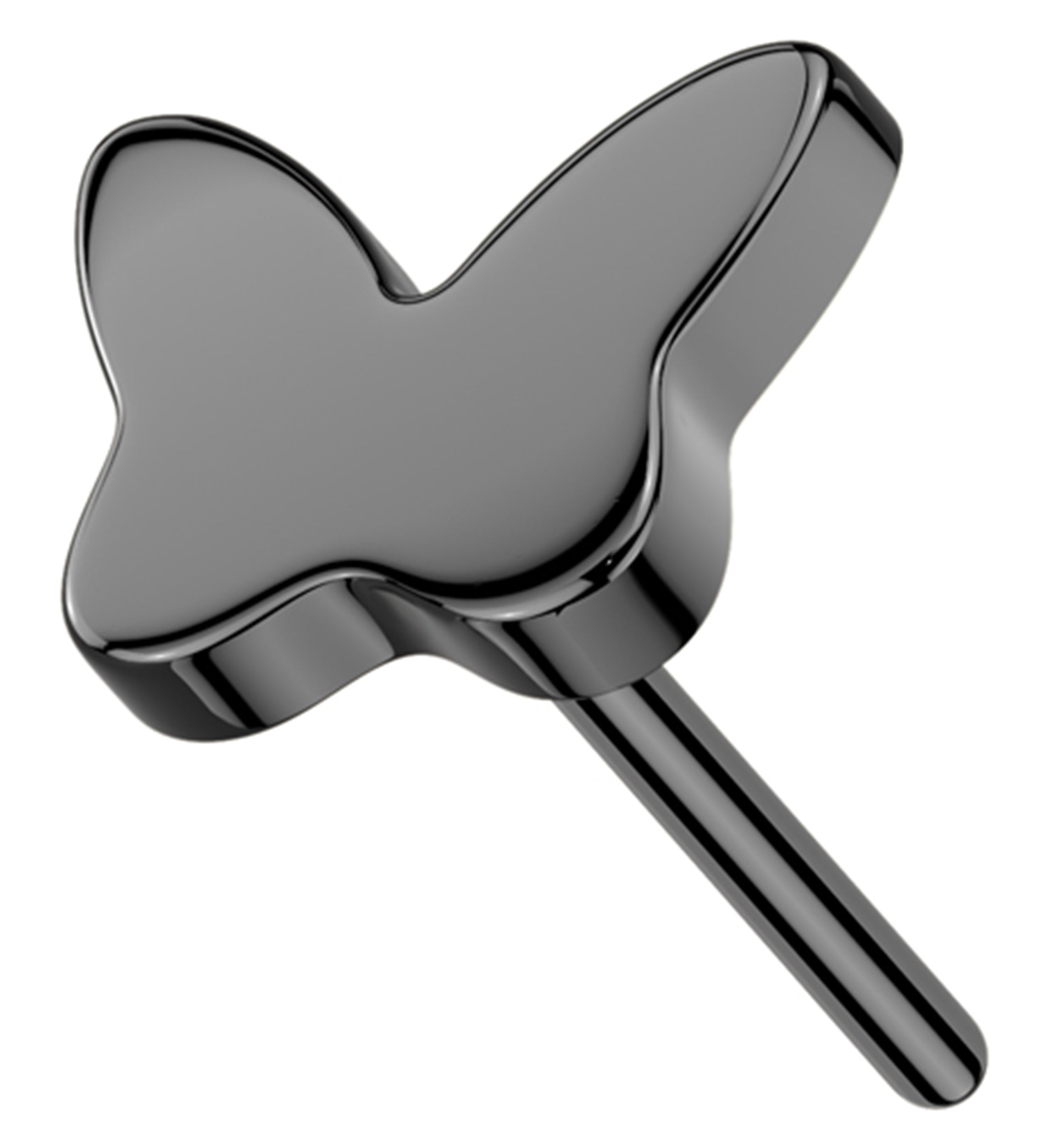 Black PVD Bubble Butterfly Titanium Threadless Top