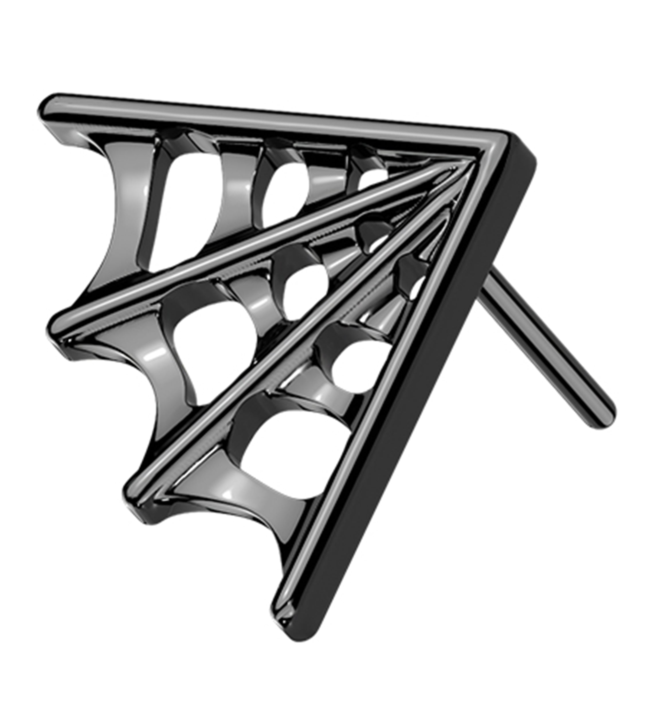 Black PVD Corner Web Titanium Threadless Top