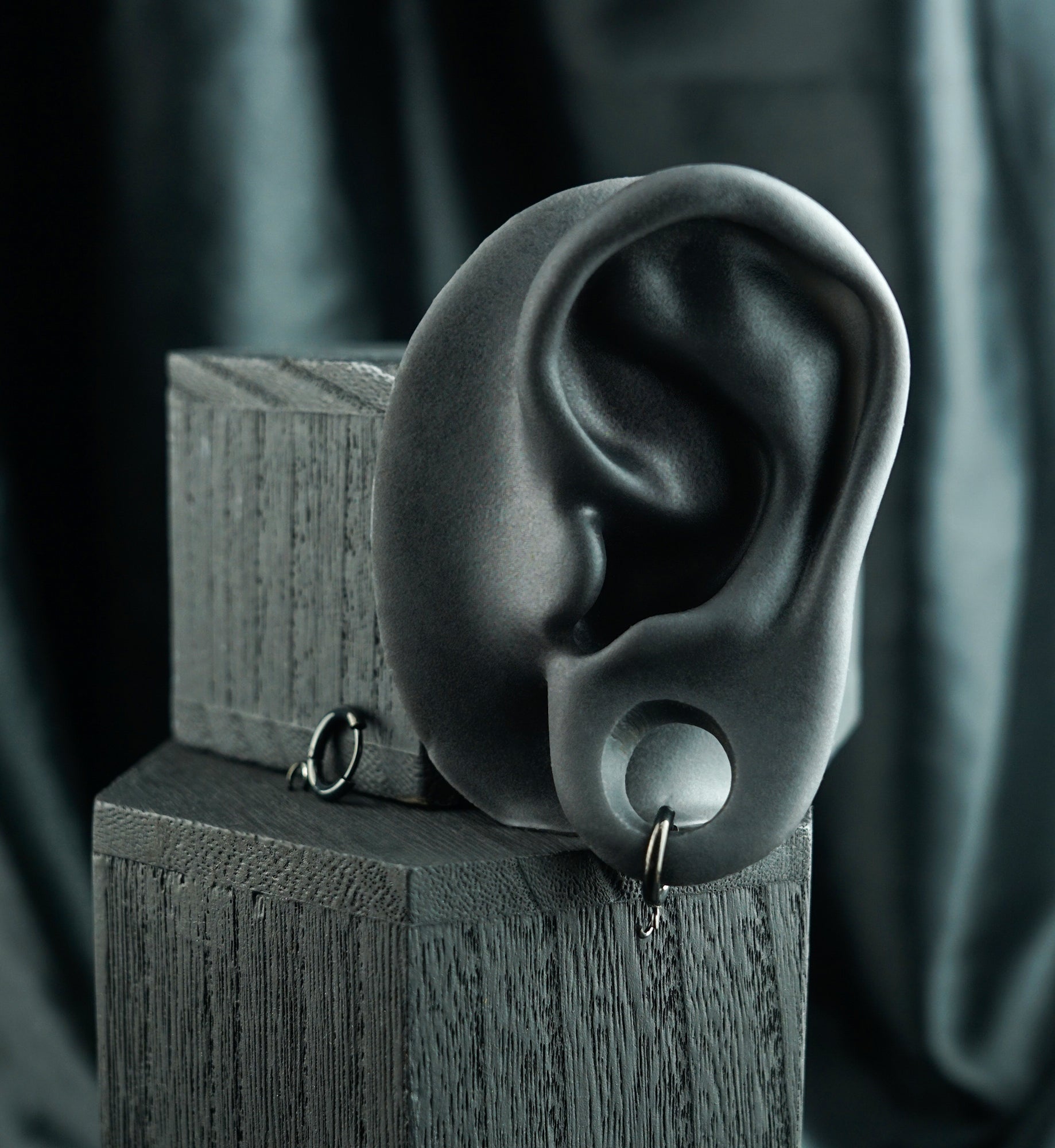 Black PVD Custom Stainless Steel Hinged Hoop Huggie Earrings