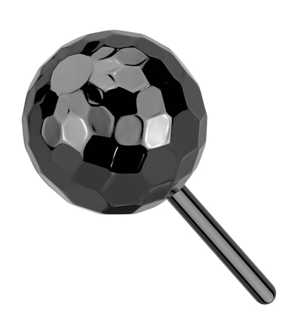 Black PVD Faceted Ball Titanium Threadless Top