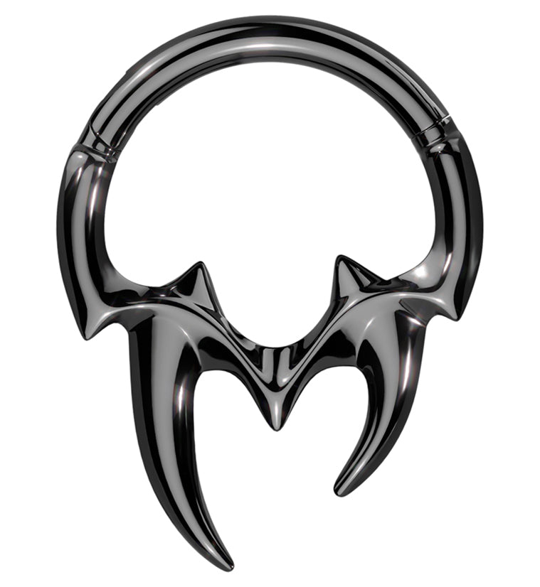 Black PVD Fangs Stainless Steel Hinged Segment Ring