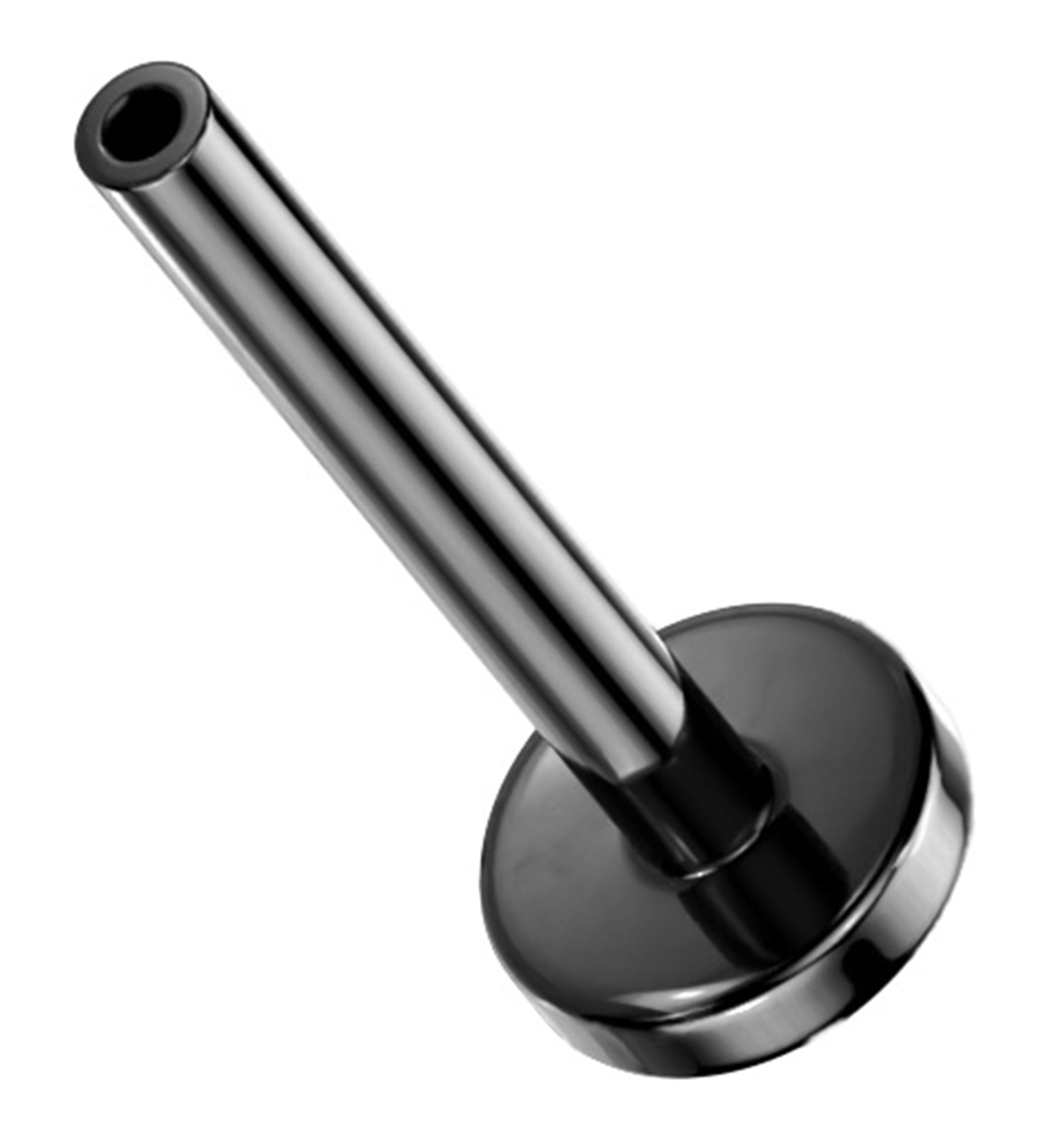 Black PVD Flat Disk Titanium Threadless Labret Post