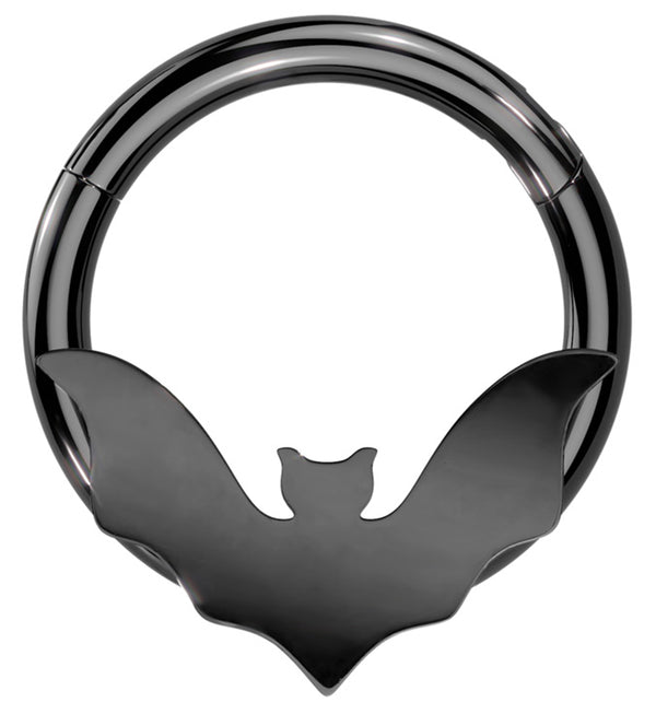 Black PVD Flying Bat Stainless Steel Hinged Segment Ring