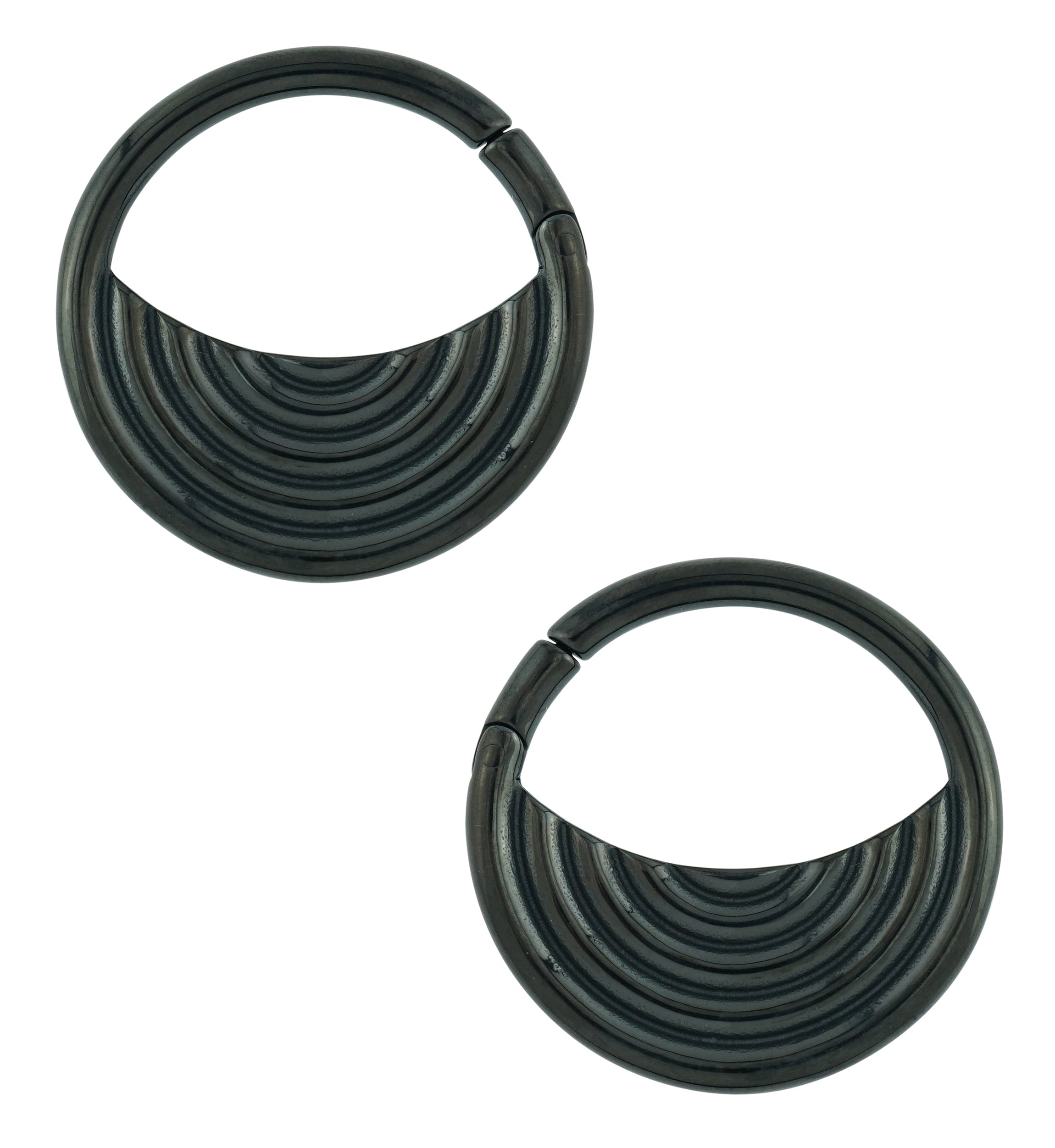 Black PVD Radial Stainless Steel Hinged Ear Weights