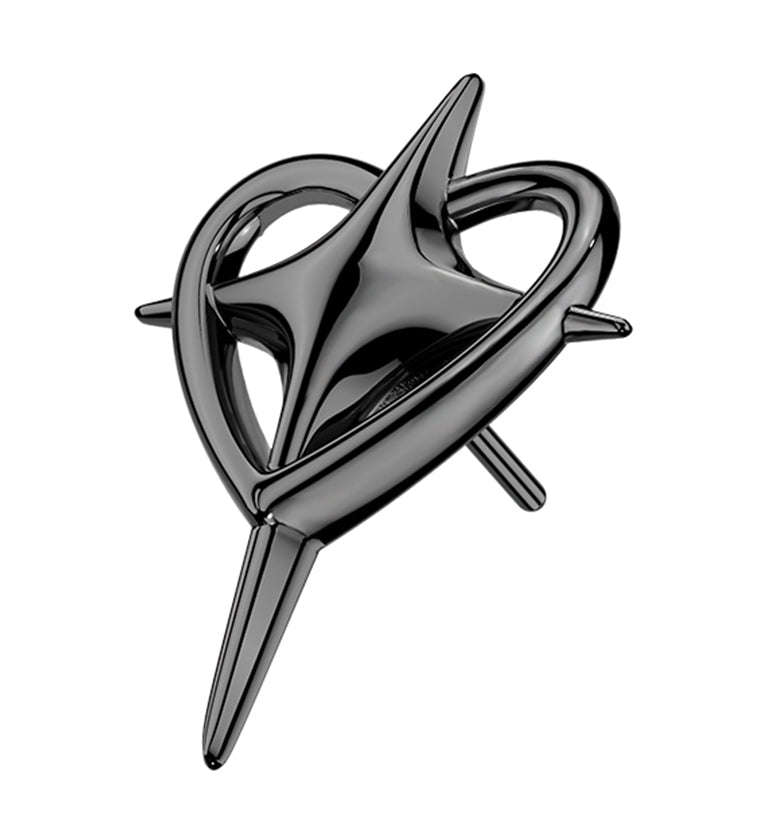 Black PVD Star Crossed Titanium Threadless Top