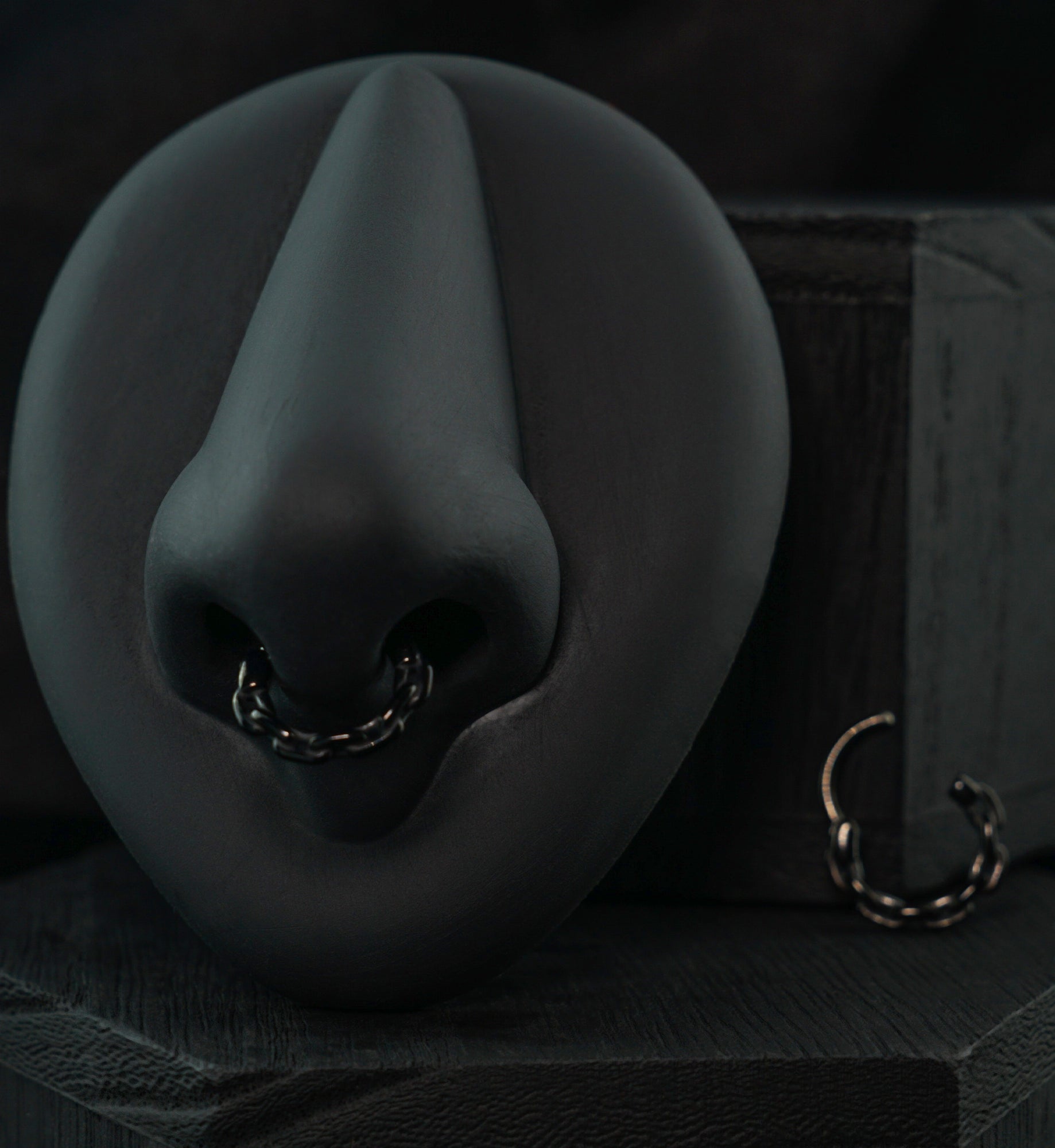 Black PVD Thick Chain Link Stainless Steel Hinged Segment Ring