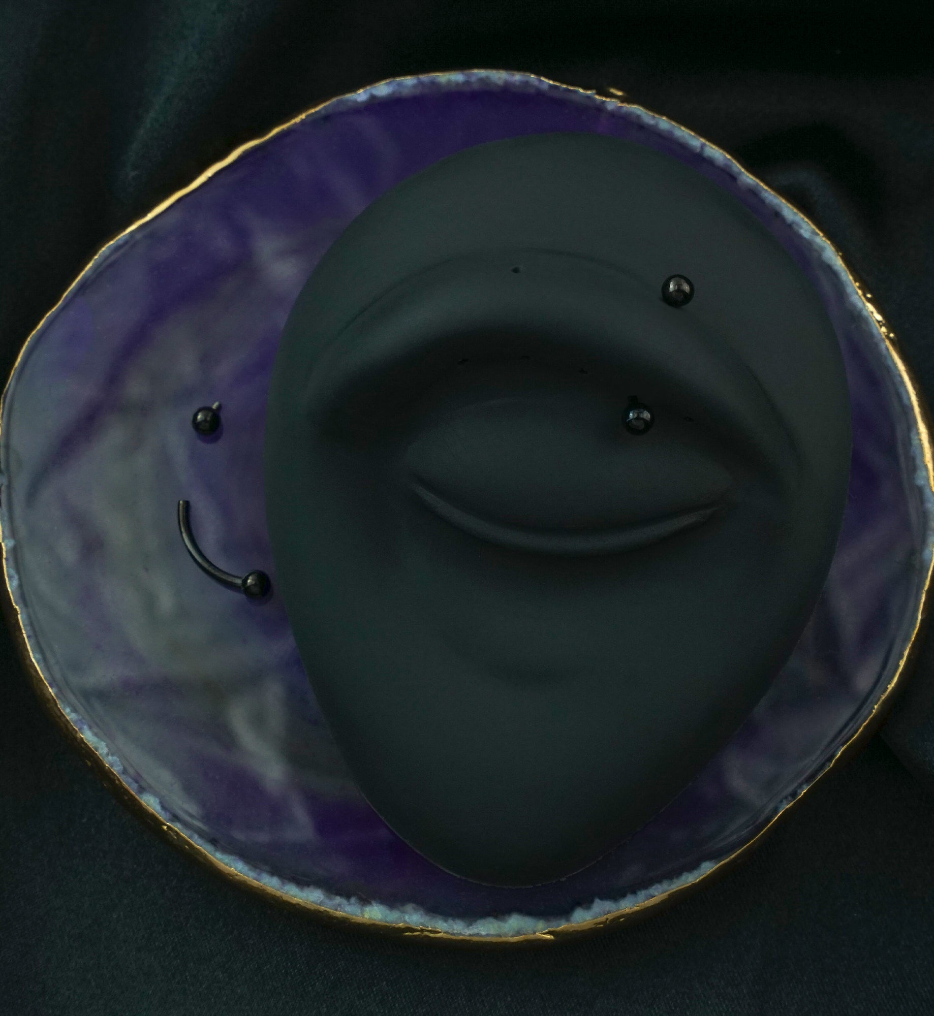 Black PVD Titanium Curved Barbell