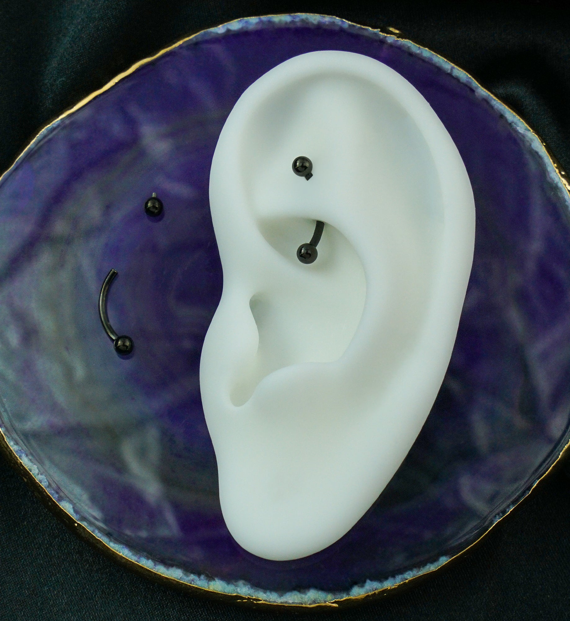 Black PVD Titanium Curved Barbell