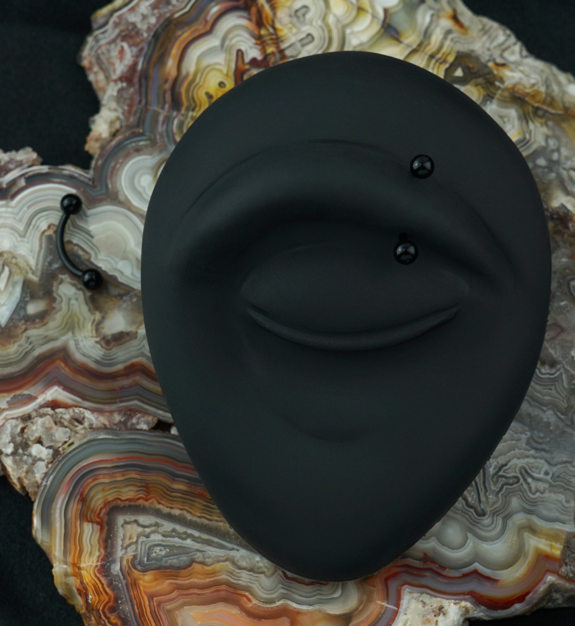 Black PVD Titanium Curved Barbell (External Threading)