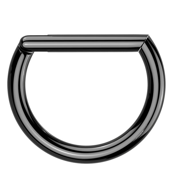 Black PVD Titanium D-Shaped Hinged Segment Ring