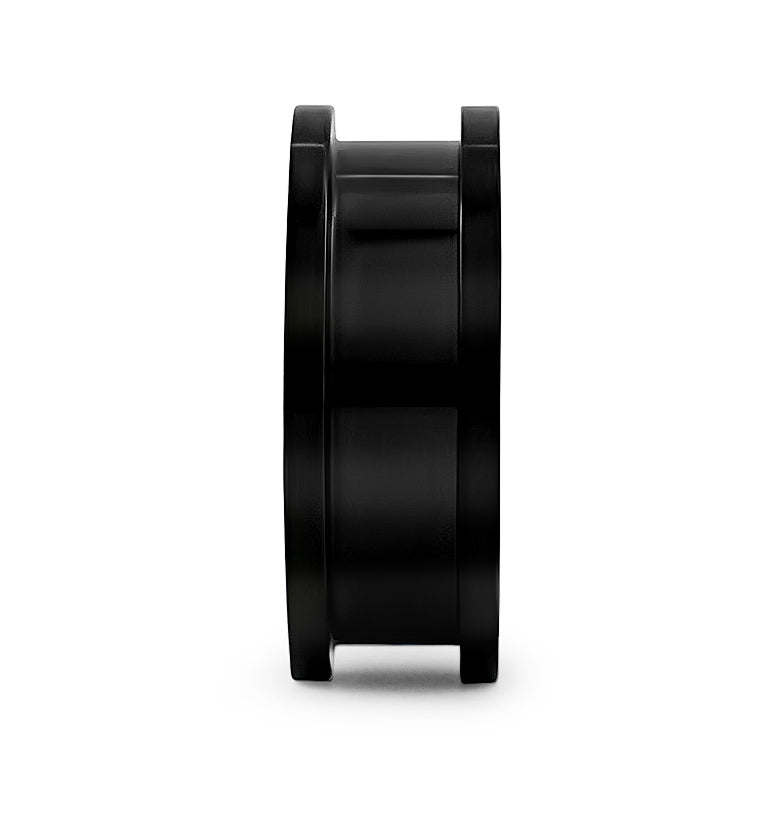 Black Stainless Steel Screw On Ear Tunnels