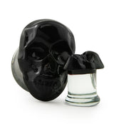 Black Skull Double Flare Glass Plugs
