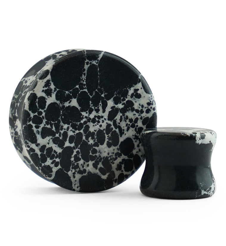 Black And White Howlite Stone Plugs