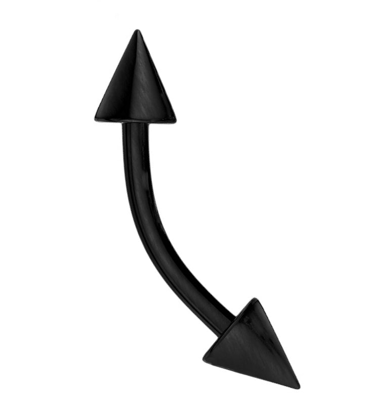Black PVD Spiked Curved Barbell