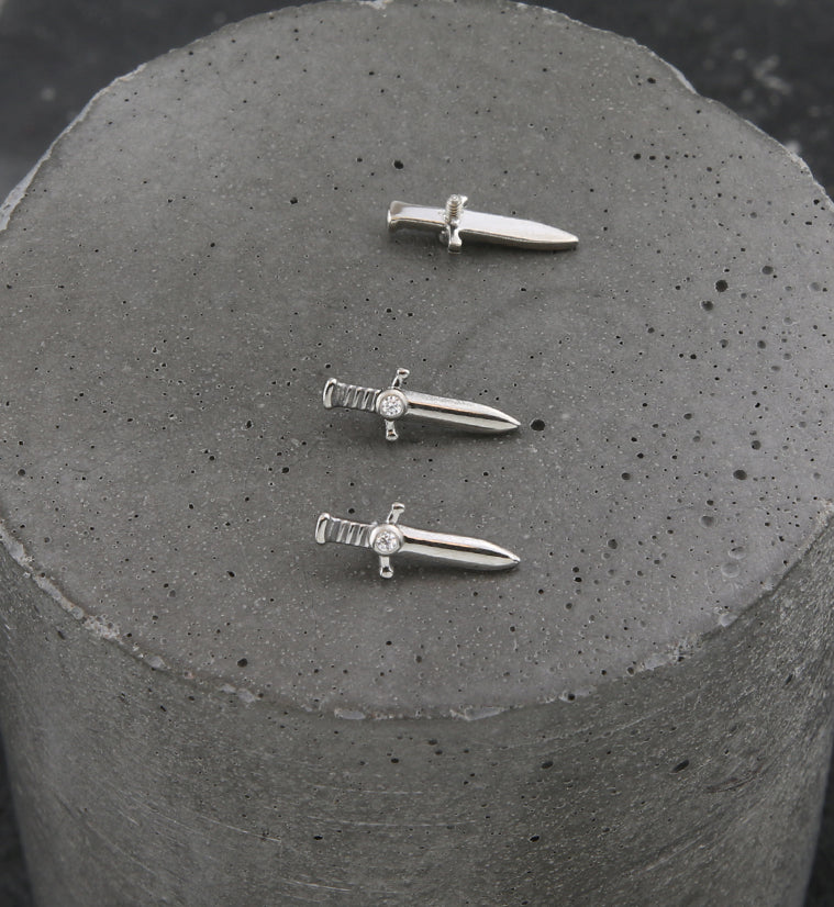 Blade Clear CZ Internally Threaded Titanium Top