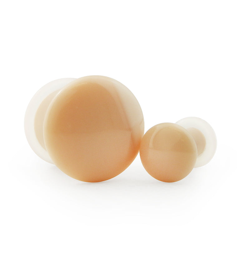 Bloom Peach Single Flare Glass Plugs