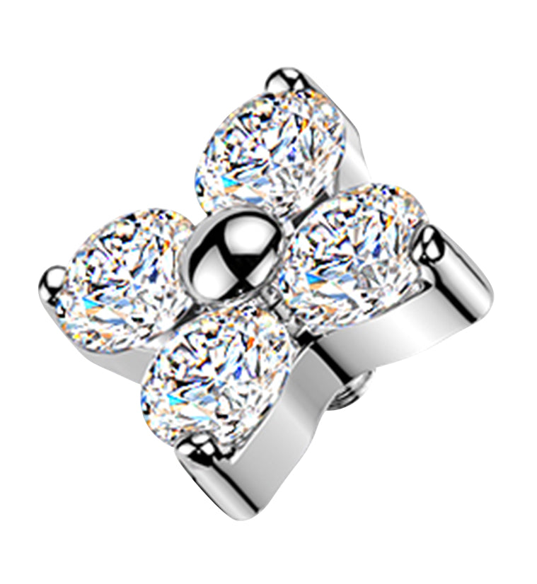 Blossom Clear CZ Titanium Internally Threaded Top