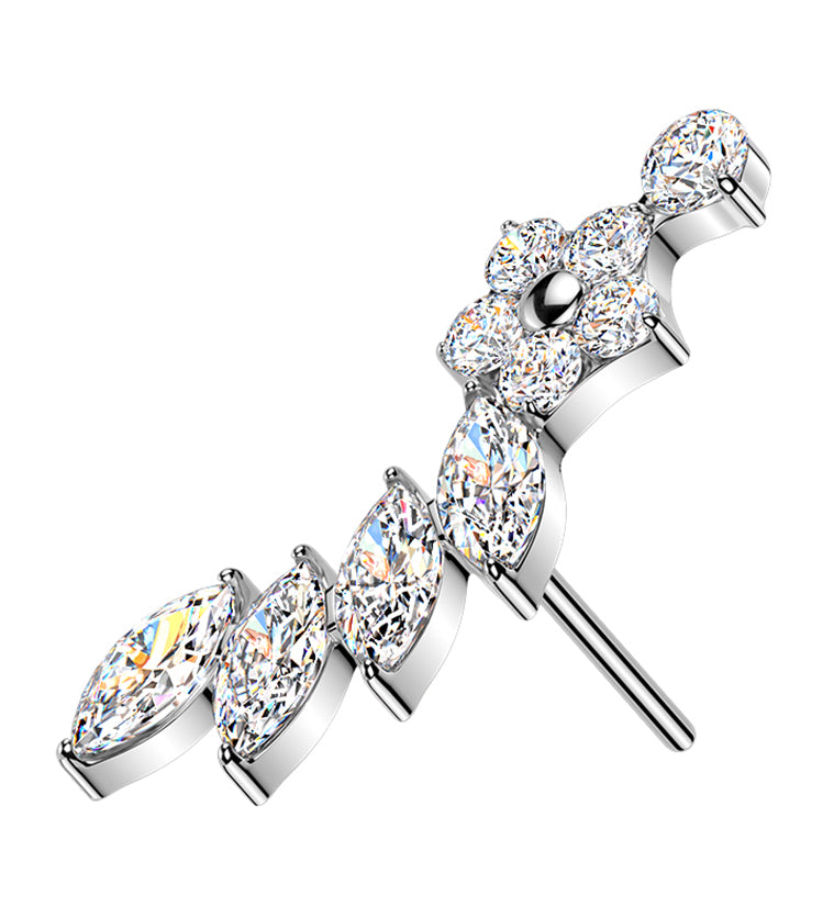 Blossom Trail CZ Titanium Threadless Top