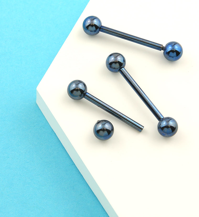 Blue Titanium Barbell