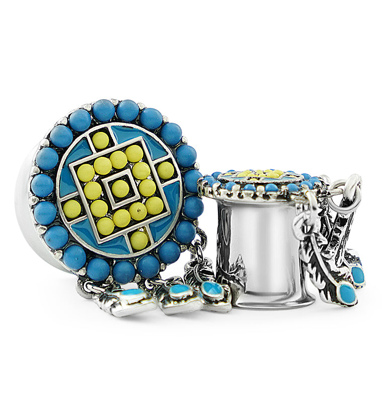 Aztec Blue Gem Stainless Steel Plugs