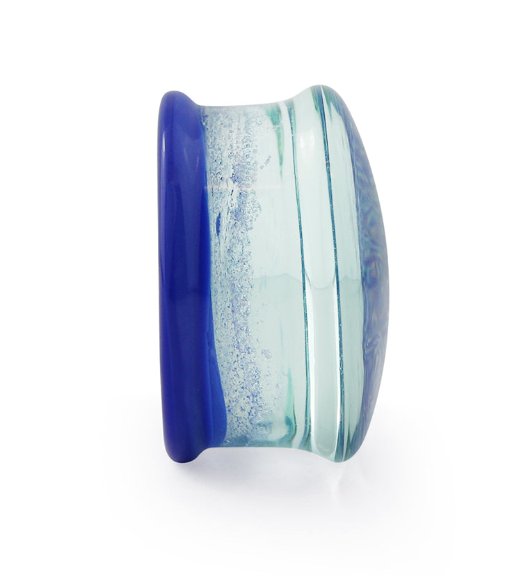 Blue Cosmic Spiral Glass Plugs