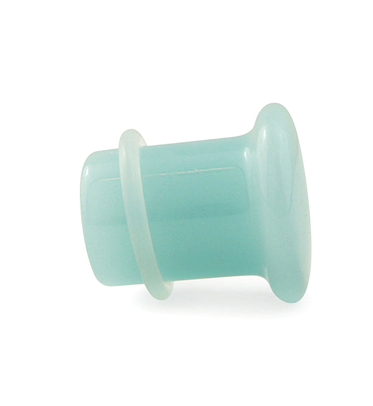 Blue Glow in the Dark Glass Plugs - Single Flare