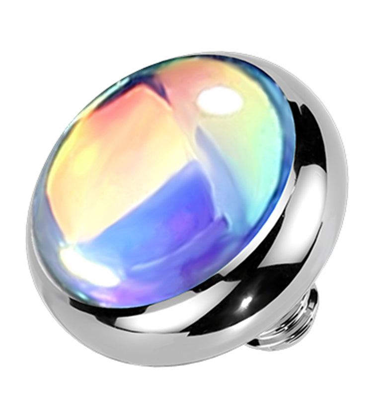 Blue Iridescent Gem Titanium Internally Threaded Top