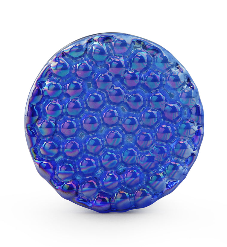 Blue Iridescent Glass Plugs