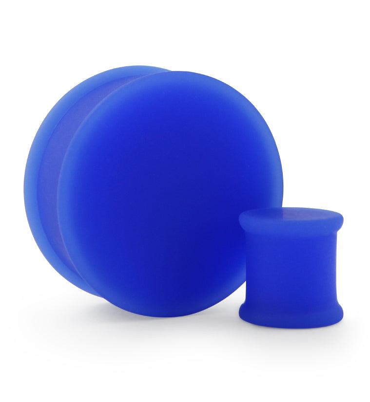 Double Flare Matte Blue Silicone Plugs