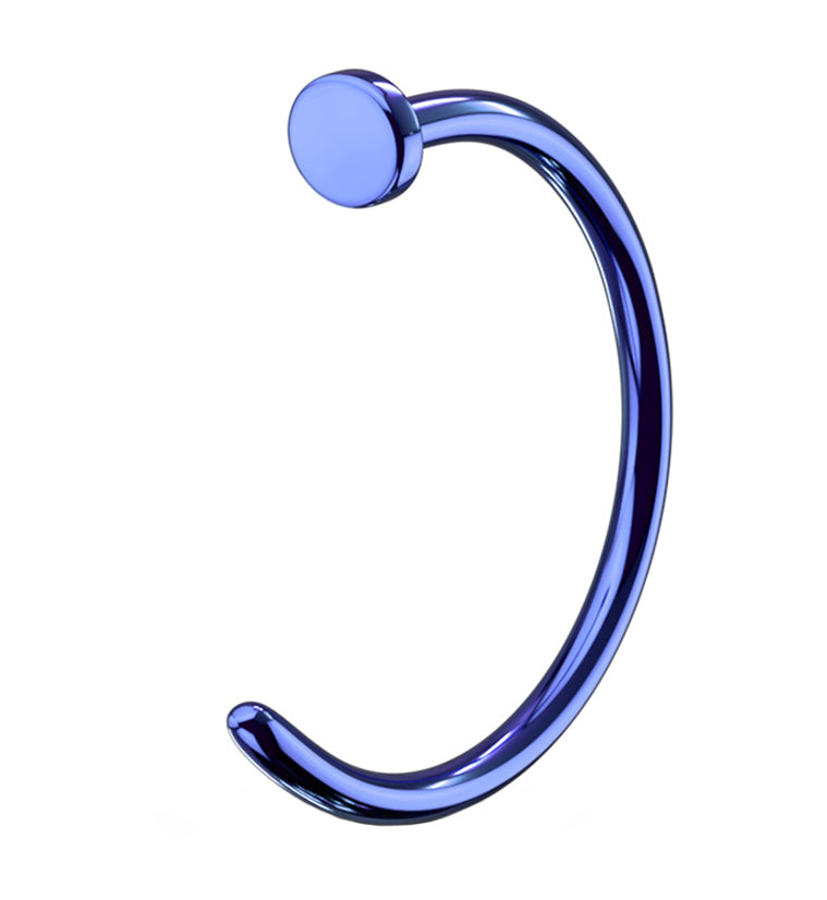 Blue Stainless Steel Nose Hoop Ring