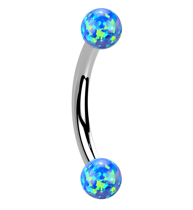 16G Blue Opalite Internally Threaded Curved Barbell