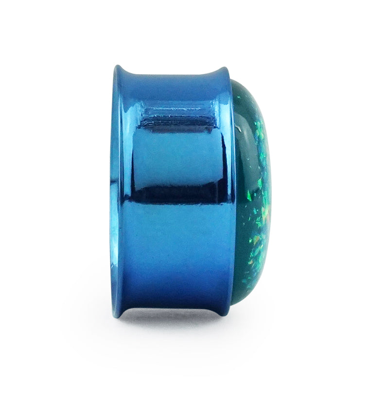 Blue Opalite Flash PVD Stainless Steel Plugs