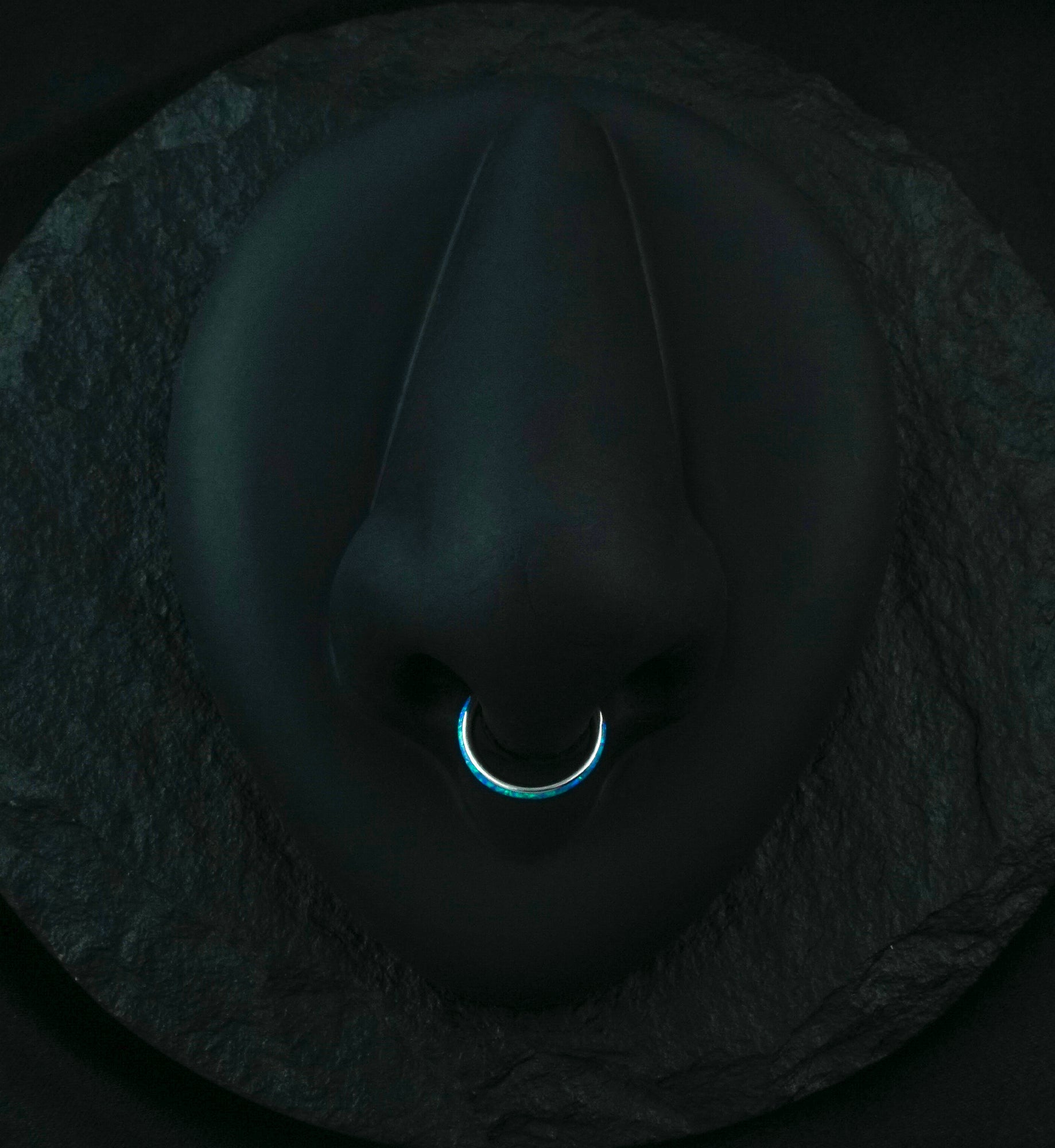 Blue Opalite Orbed Hinged Segment Ring