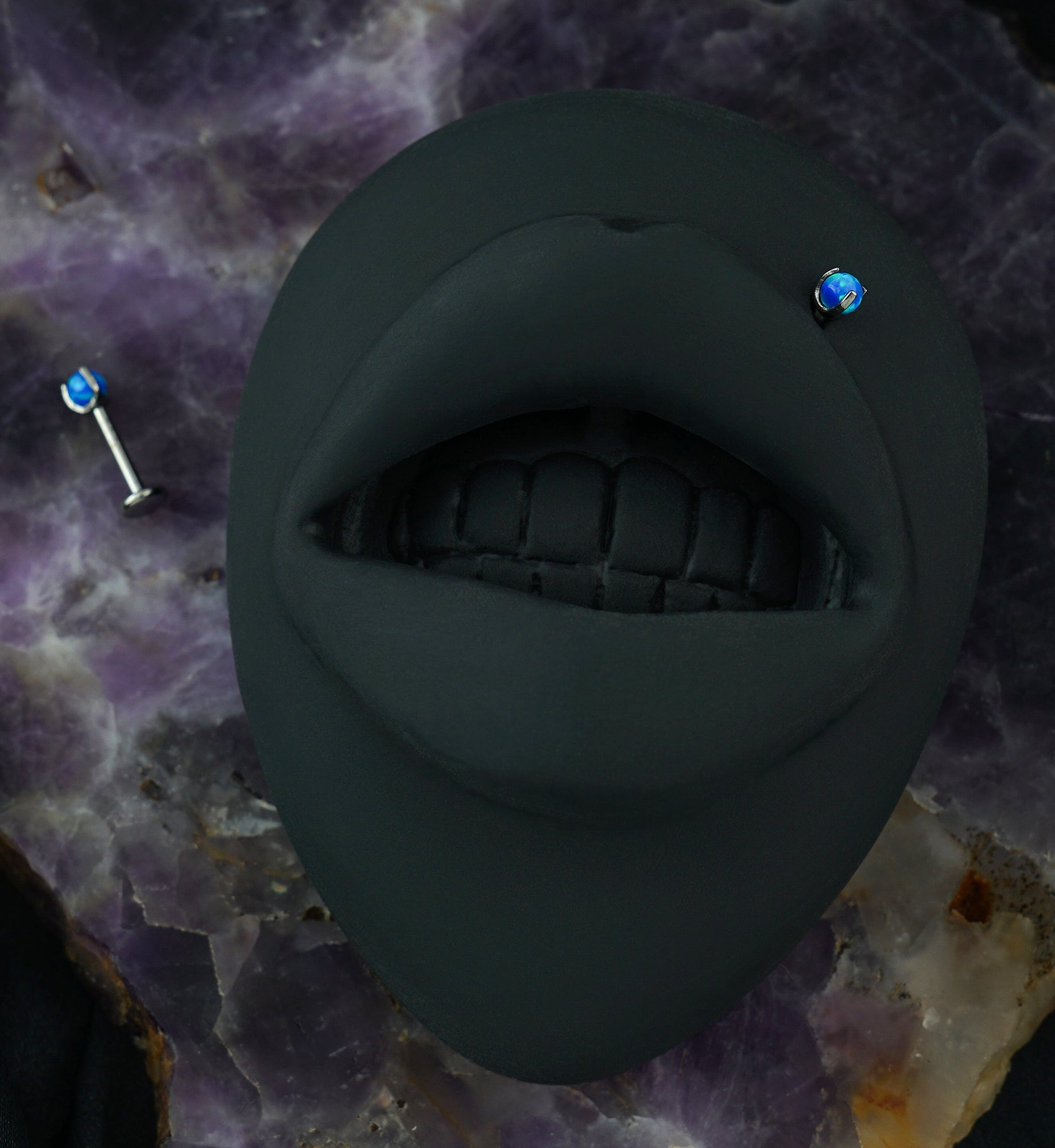 Blue Opalite Prong Ball Titanium Labret