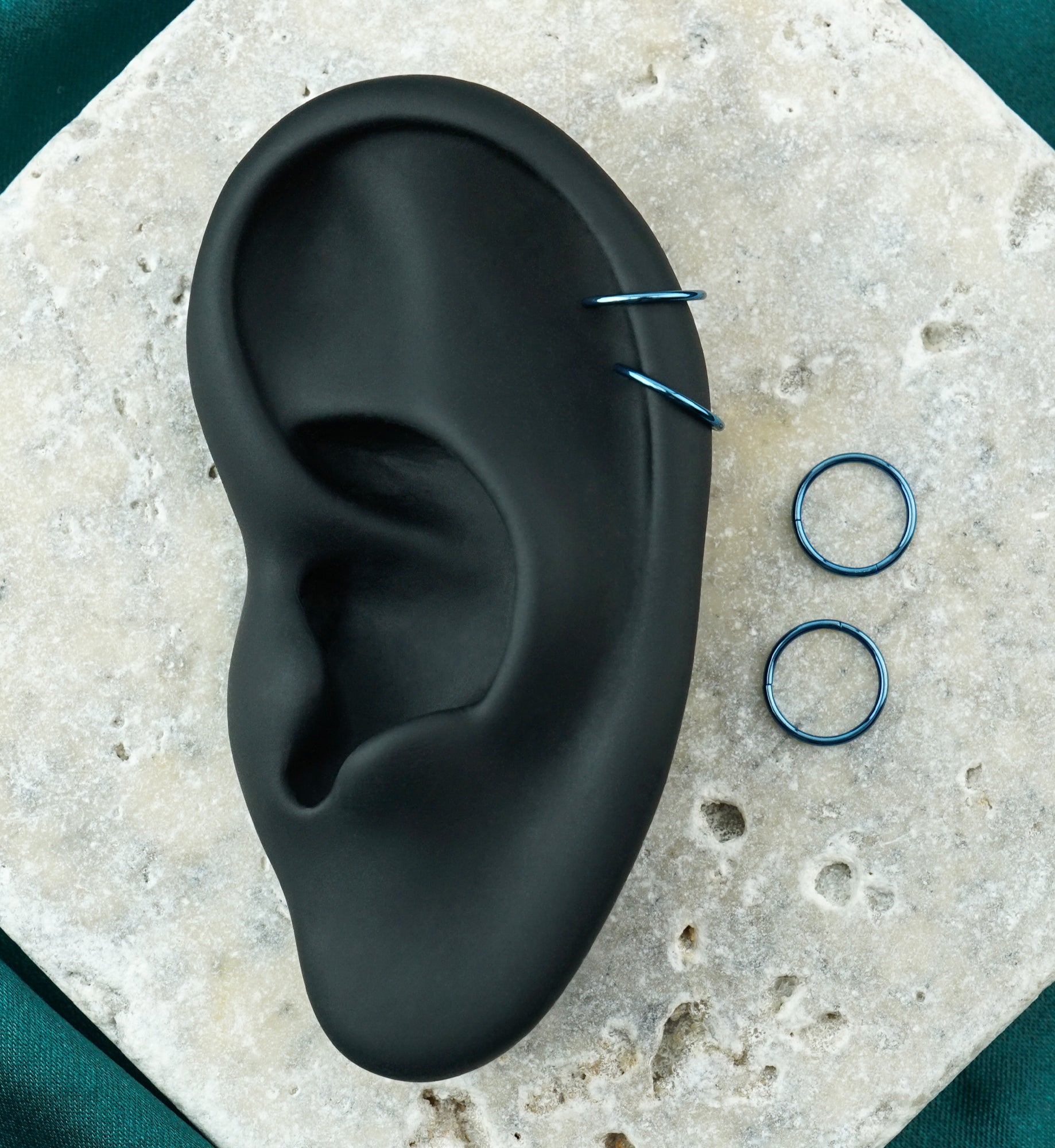 Blue PVD Hinged Stainless Steel Segment Hoop Ring