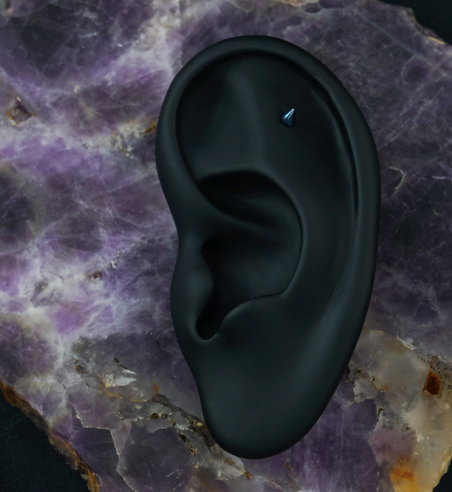 Blue PVD Spike Labret Flatback