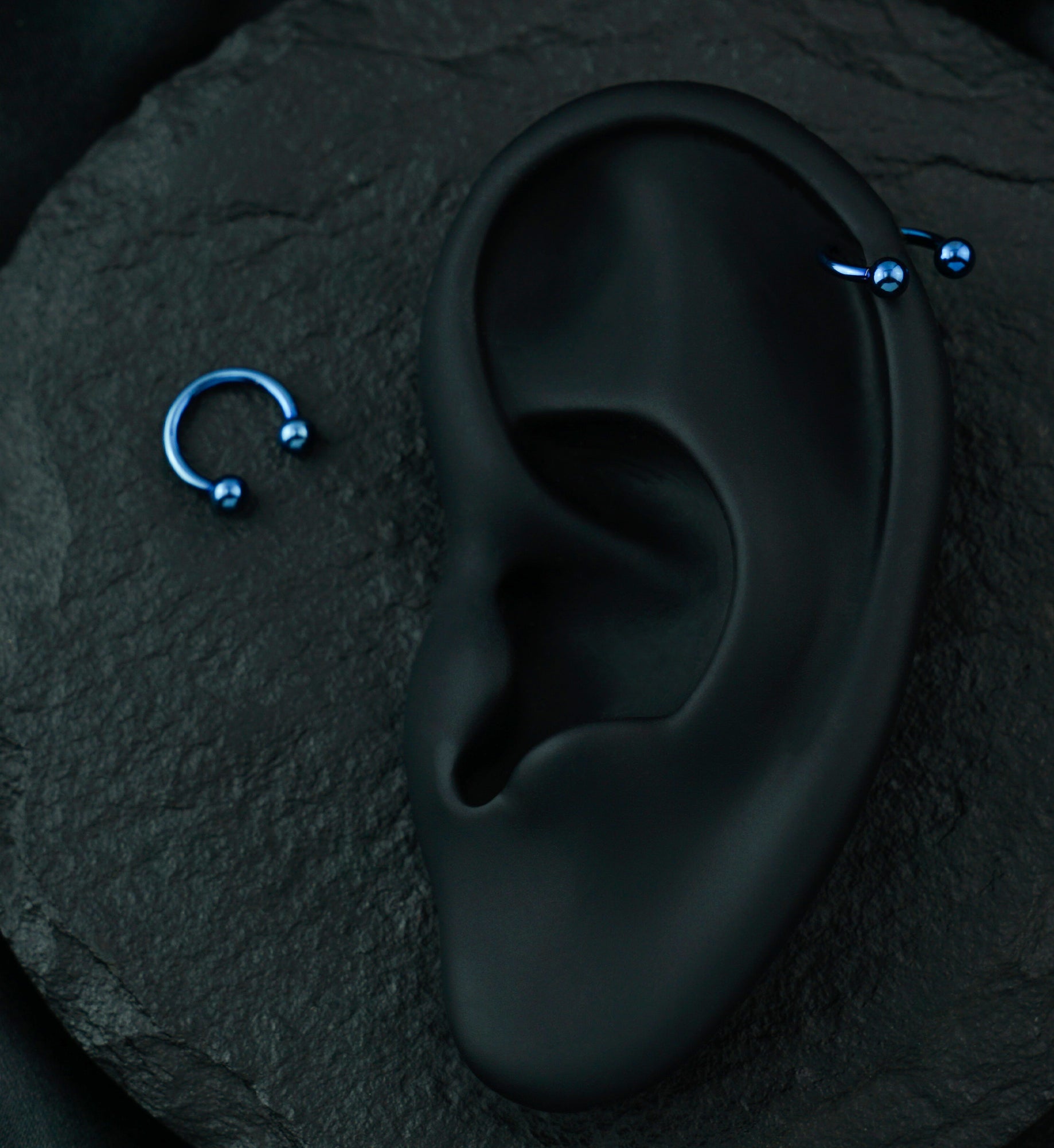 Blue PVD Titanium Circular Barbell